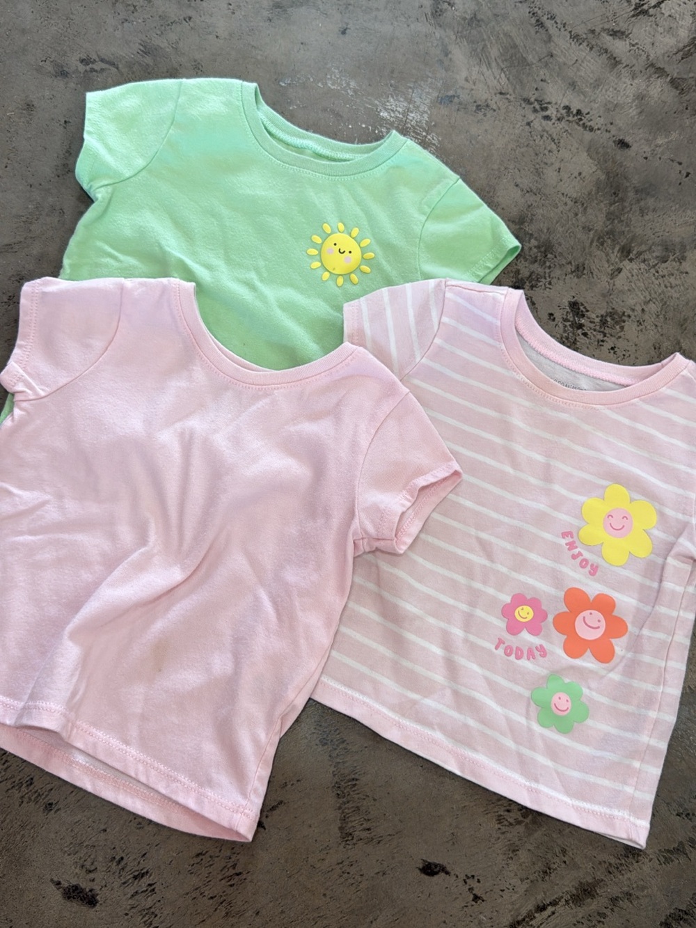 Garanimals Pastel Pink & Mint Green Short Sleeve Tees - 3 Pack